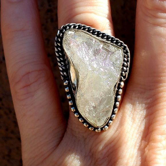 New Titanium Crystal 925 Silver Ring. - Picture 14 of 16